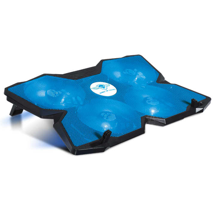 Spirit of Gamer SOG-VE500BL Notebook hűtőpad 17 - AIRBLADE 500, 25dB max. 127,42 m3/h 4x12cm, LED, 2xUSB2.0, Blue
