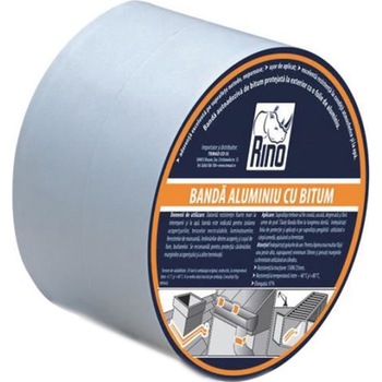 Banda aluminiu cu bitum rosu Rino, 1,1 mm x 150 mm x 10 m Banda aluminiu cu bitum rosu Rino, 1,1 mm x 150 mm x 10 m