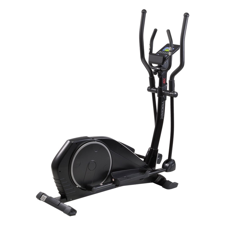 Bicicleta eliptica TOORX ERX-100 – volanta 14 kg, Utilizator 150 kg, receptor puls integrat, calculator antrenament, 16 niveluri rezistenta, suport smartphone/tableta, ecran LCD, design robust