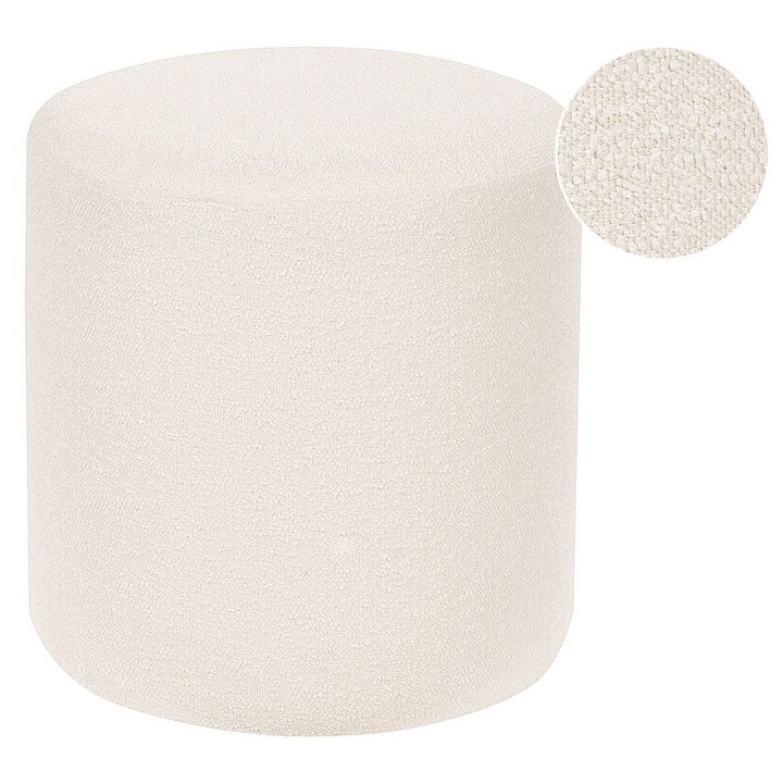 Pouf bouclé bianco ⌀ 39 cm Moab