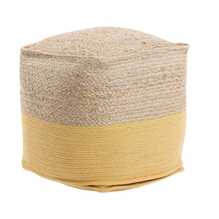 Pouf galben 44x44cm Kirama