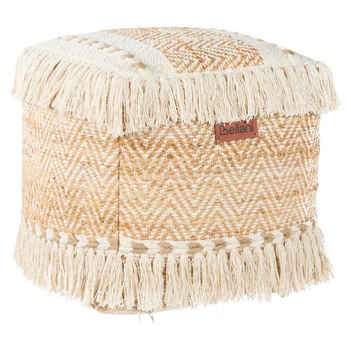 Pouf din iuta 40 x 40 cm bej Alupola