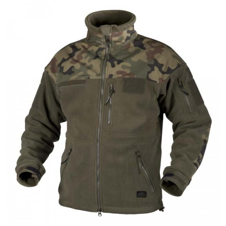 Hanorac/jacheta Helikon-Tex Infantry, verde masliniu, fleece, 330g/m2, 2 buzunare laterale cu fermoar, guler inalt, S INTL
