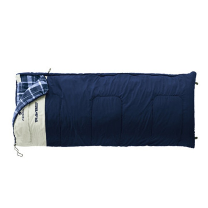 Sac de dormit Ferrino Travel, 200x90cm, 1,9kg, albastru, material exterior 35% bumbac, 65% poliester