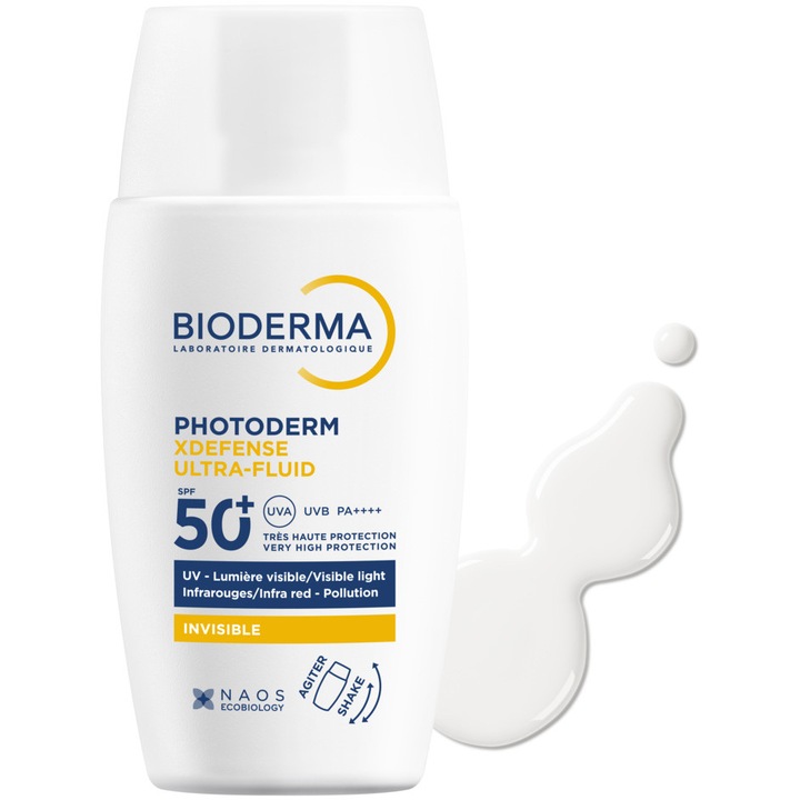 Bioderma Photoderm Xdefence láthatatlan folyadék napvédővel, SPF 50, 40 ml