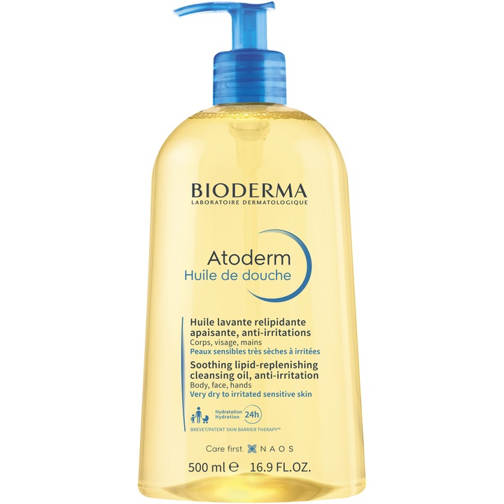 Душ олио Bioderma Atoderm, За суха/много суха/чувствителна кожа, 500 мл
