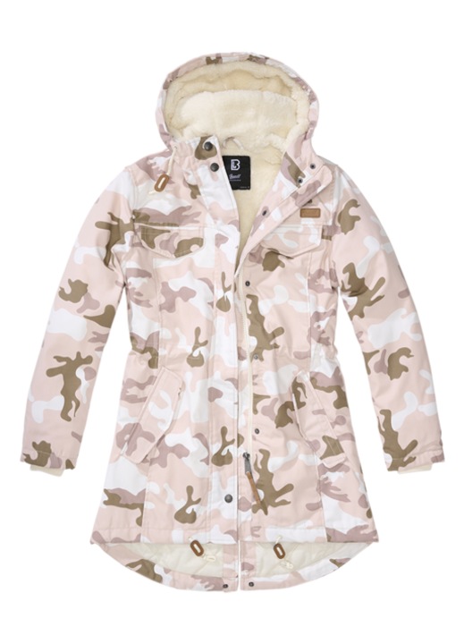 Parka dama Brandit Marsh Lake, croiala coada de peste, captuseala moale, multicolor, poliester/bumbac