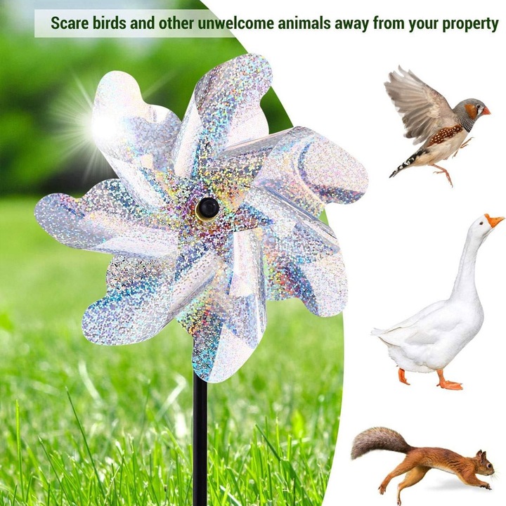 Плашило за птици във формата на вятърна мелница Ø18x54см