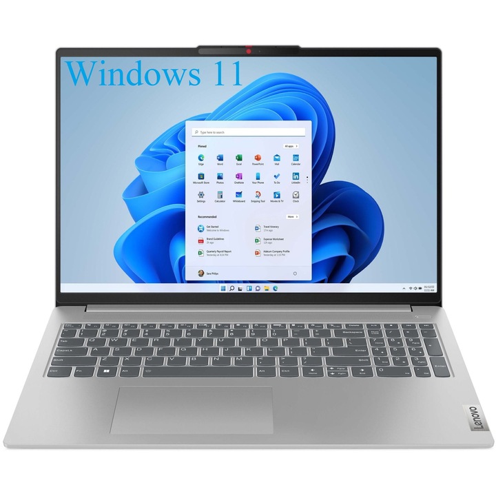 Лаптоп Lenovo IdeaPad Slim 5 16IRL8, 16" WQXGA 2560x1600 IPS 350nits, Intel Core i5-1340P 12-core, 16 GB DDR5, 512 GB SSD m2 PCIe, Intel Iris Xe Graphics, Windows 11 Home, Aluminium Case 1.89 kg Cloud Grey
