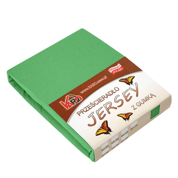 Cearceaf de pat, Karo, Bumbac, 70 x 140 cm, Verde