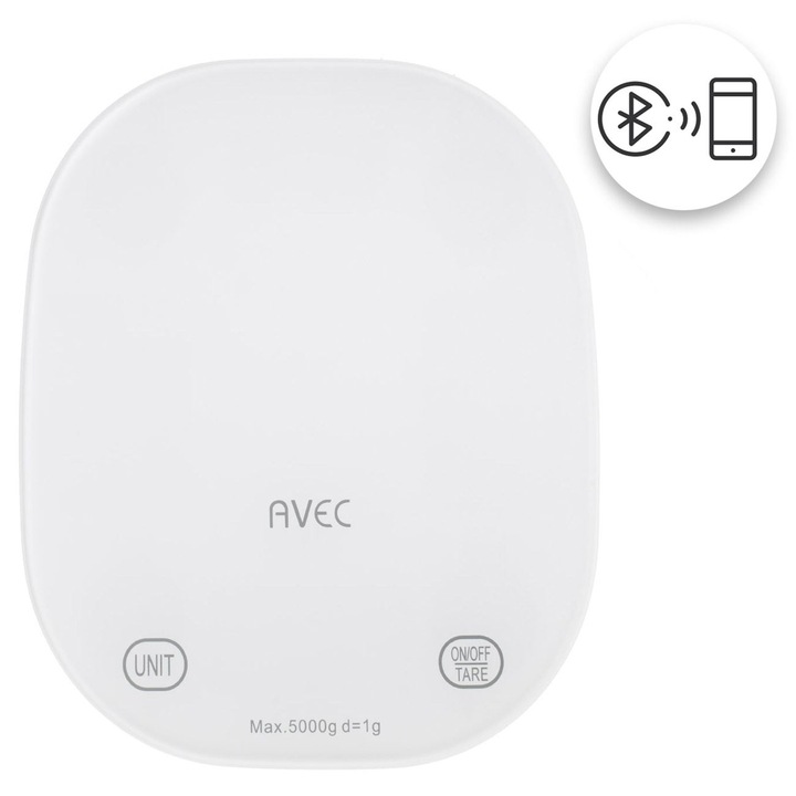 Кхненска везна с Bluetooth 5кг Бяла електрическа