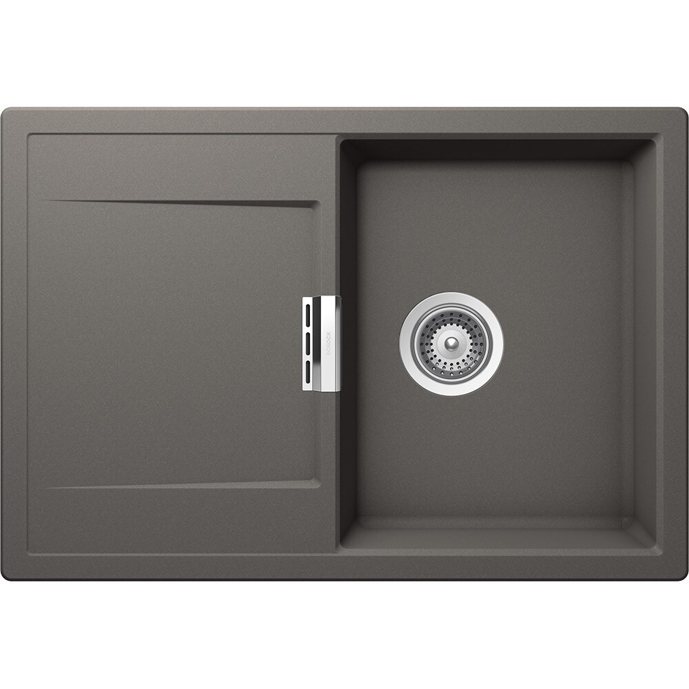 Chiuveta granit Schock Mono D-100S Silverstone, 740 x 510 mm, adancime cuva 195 mm, reversibila, montare pe blat
