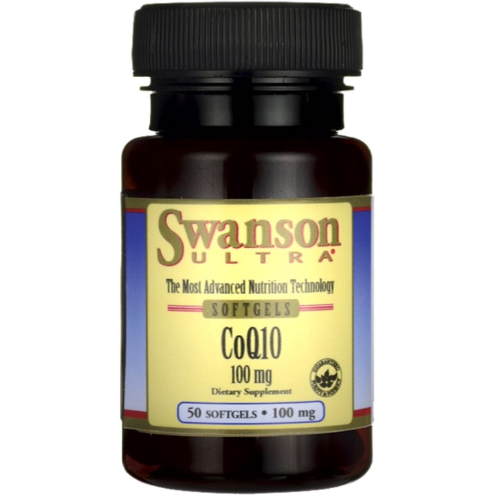 Supliment Nutritional, Swanson, Coenzima Q10, 100mg, 50 Capsule moi, antioxidant, sanatate cardiovasculara