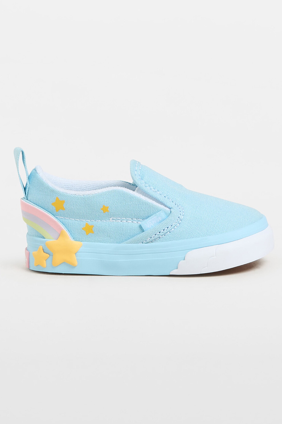 Vans, Pantofi slip-on cu model, Galben, Albastru glaciar, 25 EU