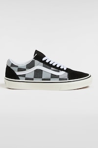 Vans-Pantofi sport de panza cu garnituri de piele intoarsa Old Skool, Negru, Gri, 9.5