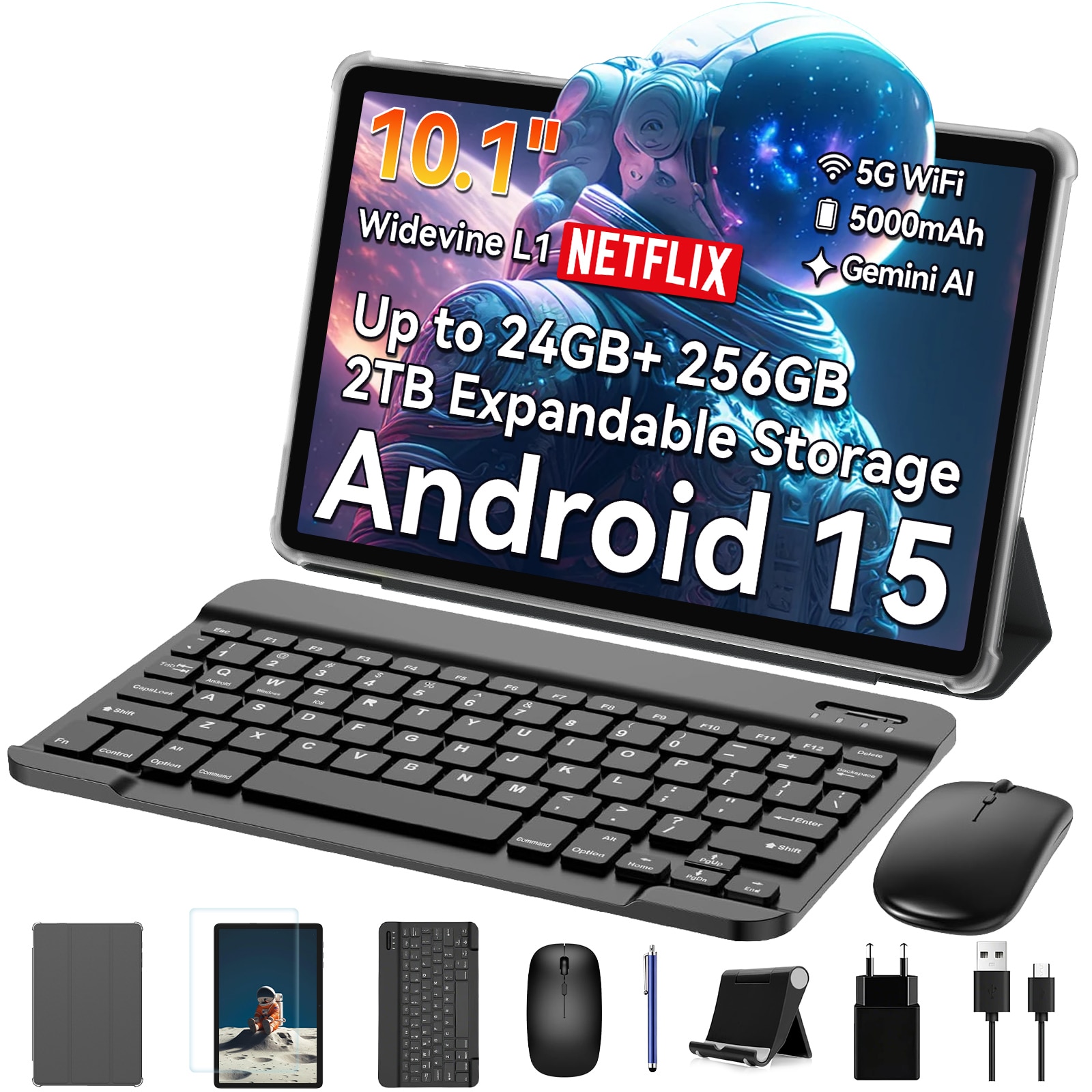 Tableta Blackview T20, 10.1 inch, Android 15, 5.0, WiFi 6, T606