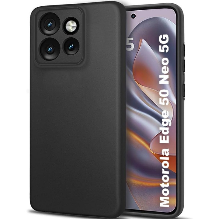 Husa Silicon Matt Negru Compatibila cu Motorola Moto Edge 50 Neo