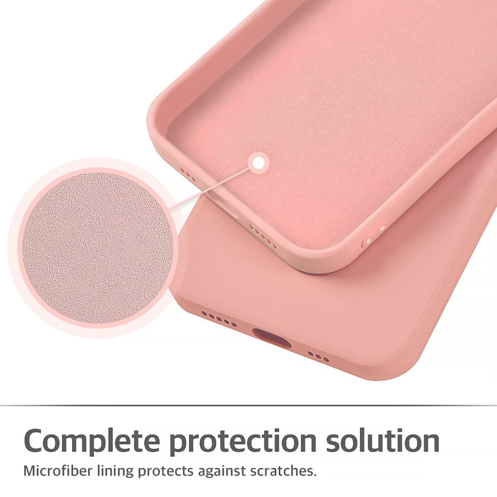 Husa Silicon TPU G-Tech Liquid, Compatibil cu Apple iPhone 16e, protectii camere, interior microfibra, Roz Deschis