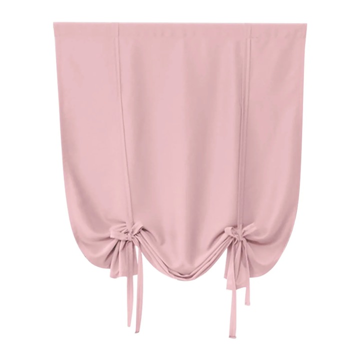 Perdea romana ZYBLSSBB LSM2xh11537-BCS0016111-3, polyester, cu snur reglabil, izolant termic, bej, 30 x 46 inches
