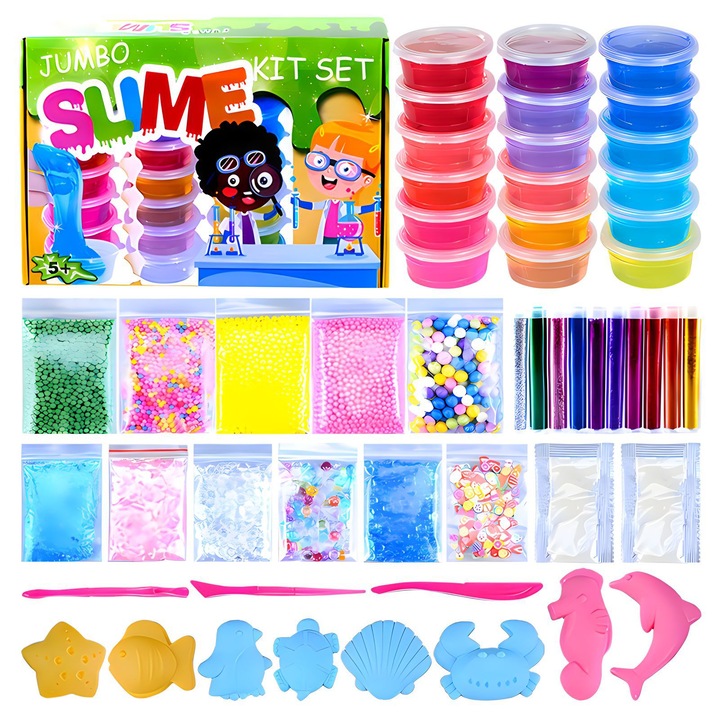 Kit de slime final pentru fete 10-12, Jucarii perfecte pentru fete cu varsta de 7-12 ani, Kit complet de fabricare a slime -ului pentru copii si baieti, Favori de petrecere de Craciun