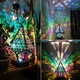 Lampa de podea din lemn cu LED colorat