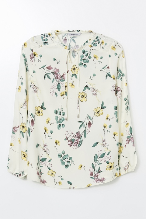 LC WAIKIKI, Bluza-tunica cu imprimeu, Verde/Alb fildes/Violet prafuit