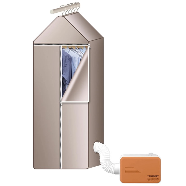 Uscator rufe portabil YANYXR mini 800W pliabil auriu 23x15.5cm cu suport 120x50x35cm