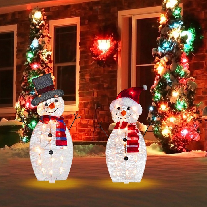 Decoratiune Craciun Pinguin LED YANYXR acrilic rezistenta la apa set asamblare 30x20x15cm