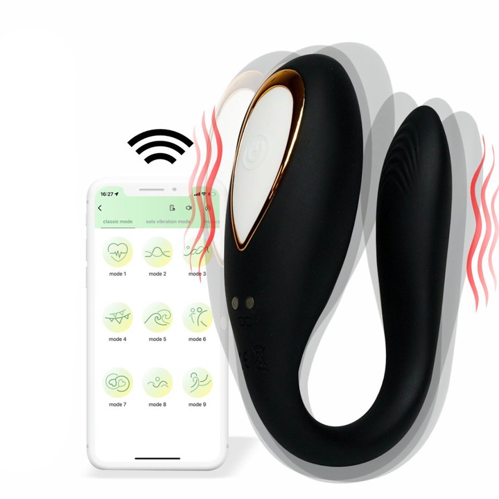 Távirányítós vibrátor nadrághoz, 9 rezgési mód, fekete, nőknek és pároknak