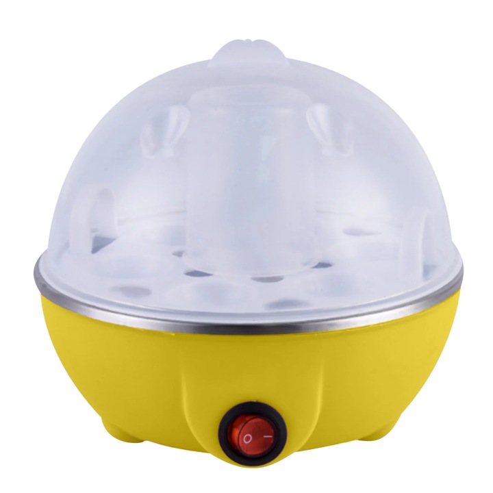Aparat de gatit cu aburi YANYXR multifunctional, 7 oua, alb-tricolor, 350W