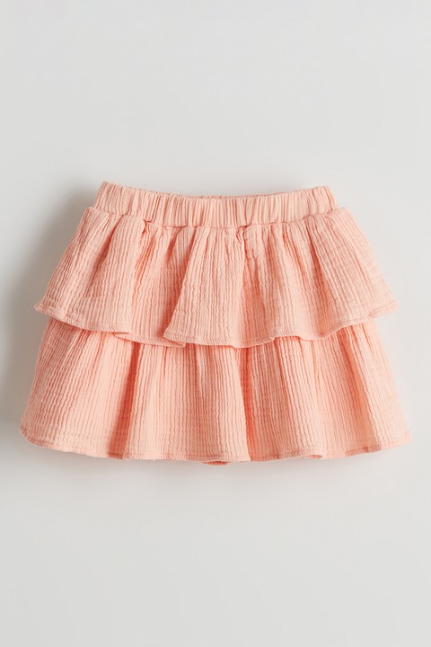 LC WAIKIKI, Fusta evazata din amestec de bumbac, Roz somon