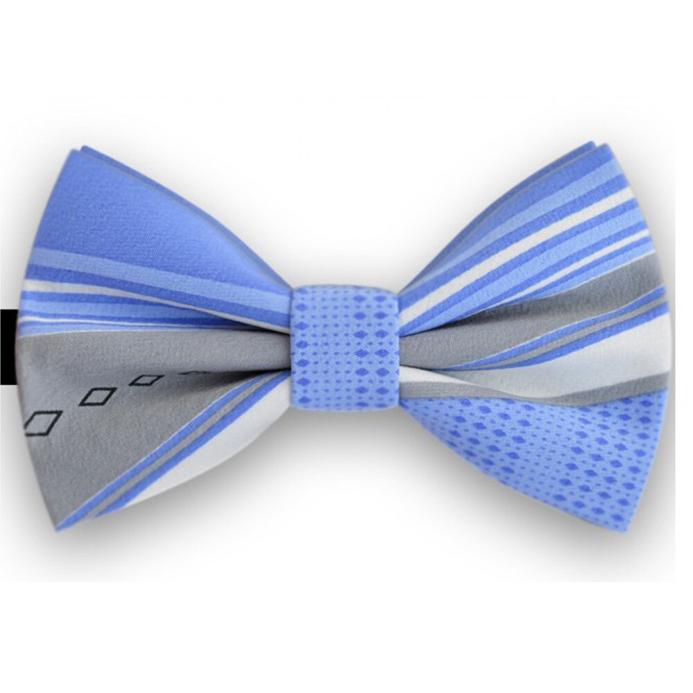 Papion butterfly, albastru, dungi oblice