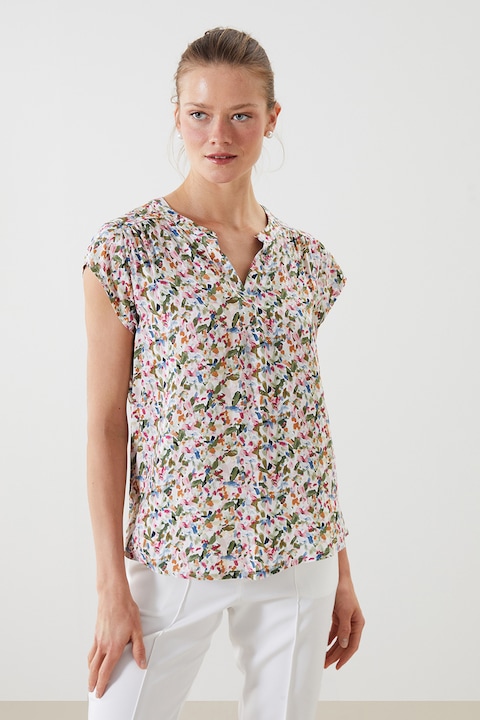 LC WAIKIKI, Bluza-tunica cu imprimeu floral, Portocaliu pal