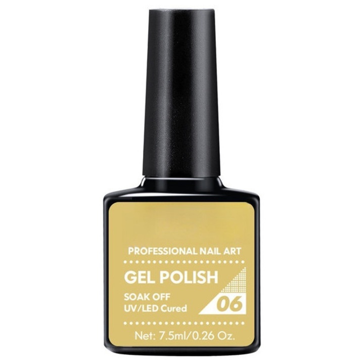 Oja gel, uscare UV/LED, galben, 7.5 ml