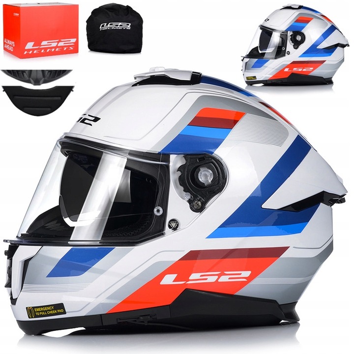 Casca moto, LS2, Policarbonat, Accesorii, Multicolor, M