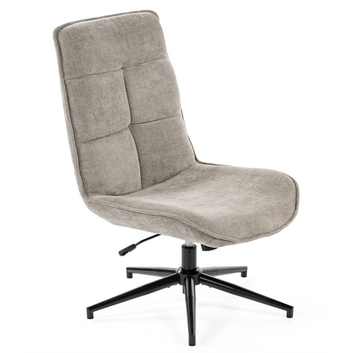 FurnitureR Charlotte Lounge Fotel, Szürke Chenille, Modern Stílus