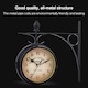 Ceas de perete, ceas de perete de gradina retro cu doua fete, ceas de perete cu doua fete in stil industrial retro, potrivit pentru decoratiuni interioare, decor de ceas de perete clasic creativ in stil antic, negru, 5 inci