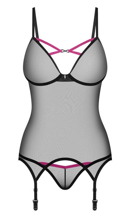 Obsessive body és tanga, szexi fehérnemű, fekete, csipke, ML INTL