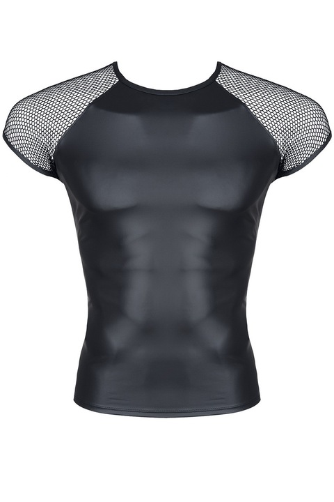 Férfi környezetbarát póló rugalmas hálós ujjakkal, RFP Regnes Fetish Planet, XL, fekete