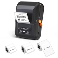 SUPVAN T50M Pro Aparate de etichetare termice – Pachet Avantajos cu 3 role etichete largi impermeabile, compatibila cu smartphone si PC (Windows/macOS), pentru casa, birou, bucatarie si scoala
