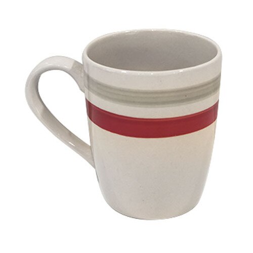 Cana ceramica KERAMIK 390ml cu dunga rosie