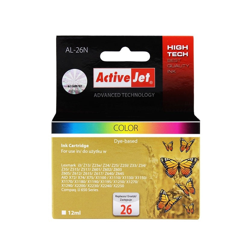 Cartus compatibil Lexmark 26, 12 ml, Tricolor, Premium Activejet