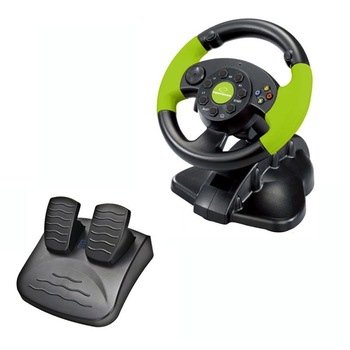 Volan gaming cu pedale, Xbox 360/PC/PS3, 13 butoane, vibratii, Esperanza Volan gaming cu pedale, Xbox 360/PC/PS3, 13 butoane, vibratii, Esperanza
