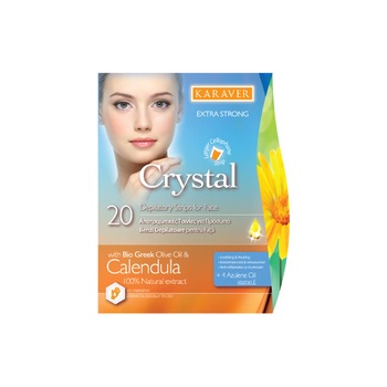 Benzi depilatoare fata, Karaver, Transparent Calendula 20 buc+4 servetele Benzi depilatoare fata, Karaver, Transparent Calendula 20 buc+4 servetele