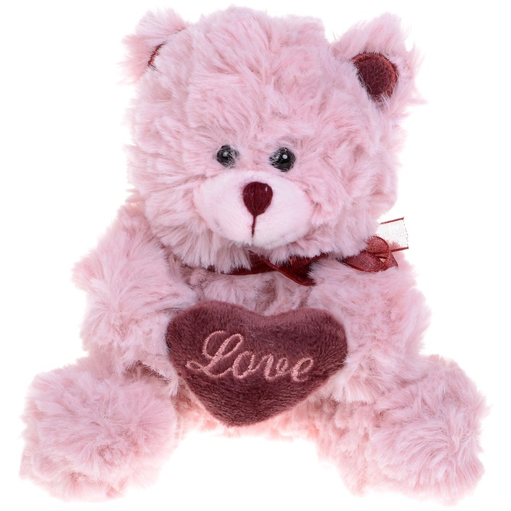 Плюшена играчка Morgenroth Plusch – Розово меченце със сърце в подаръчна кутия, 12 х 10.5 cm