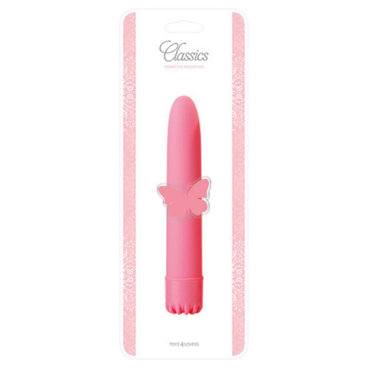 Toyz4Lovers CLASSIC VIBE vibrátor rózsaszín, 20 cm, 3,2 cm átmérőjű, állítható intenzitású, vízálló