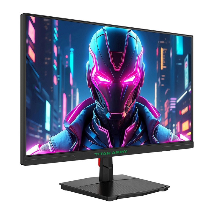 Монитор TITAN ARMY P2510G, 24.5'' 1920*1080 FAST IPS, 180Hz Честота, HDR10, 99% sRGB, 1ms GTG, Адаптивна синхронизация, Dynamic OD, Game Assist, 8 сценични режима, Хардуер Low Blue Light, Регулируем, VESA монтаж, 1*HDMI2.0 1*DP1.4 1* Аудио, Черен