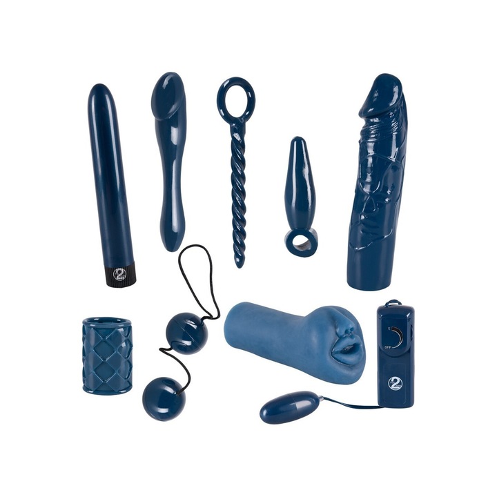 Set 9 piese jucarii, You2Toys, Albastru, TPE/ABS