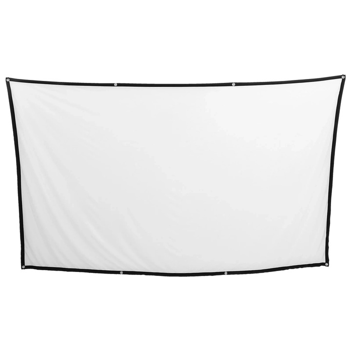 100 инчов прожекционен екран, бял, полиестерен материал, сгъваем, преносим