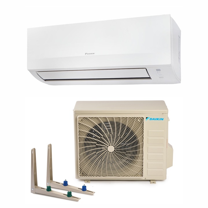 Aparat de aer conditionat Daikin Sensira Bluevolution Inverter 9.000 BTU, model 2025, FTXC25E+RXC25E, clasa energerica A++/A+, cu dispozitiv de fixare VibraZerro pentru unitatea exterioara KX30N